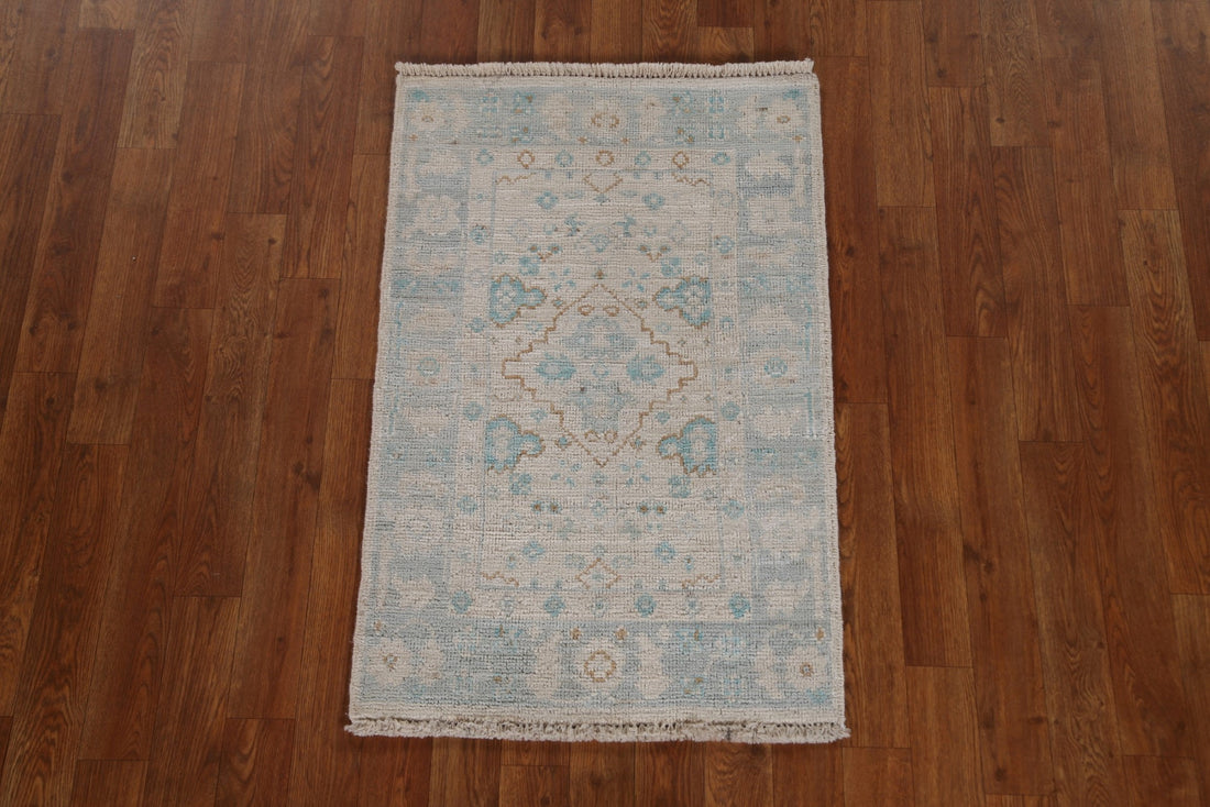 Geometric Oushak Turkish Wool Rug 2x3