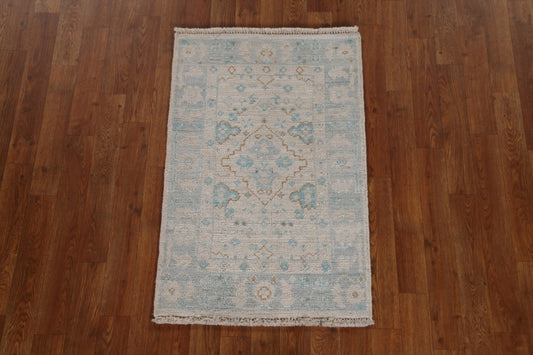 Geometric Oushak Turkish Wool Rug 2x3