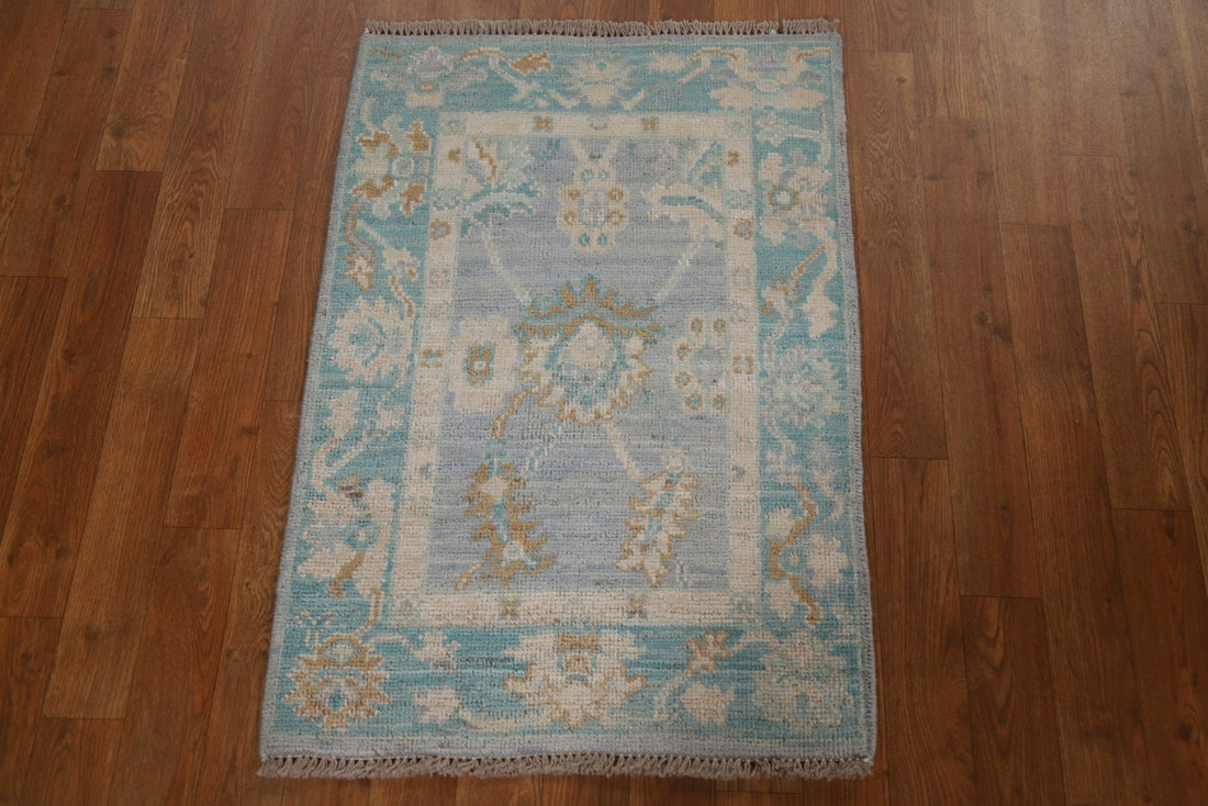 Muted Geometric Oushak Oriental Area Rug 2x3