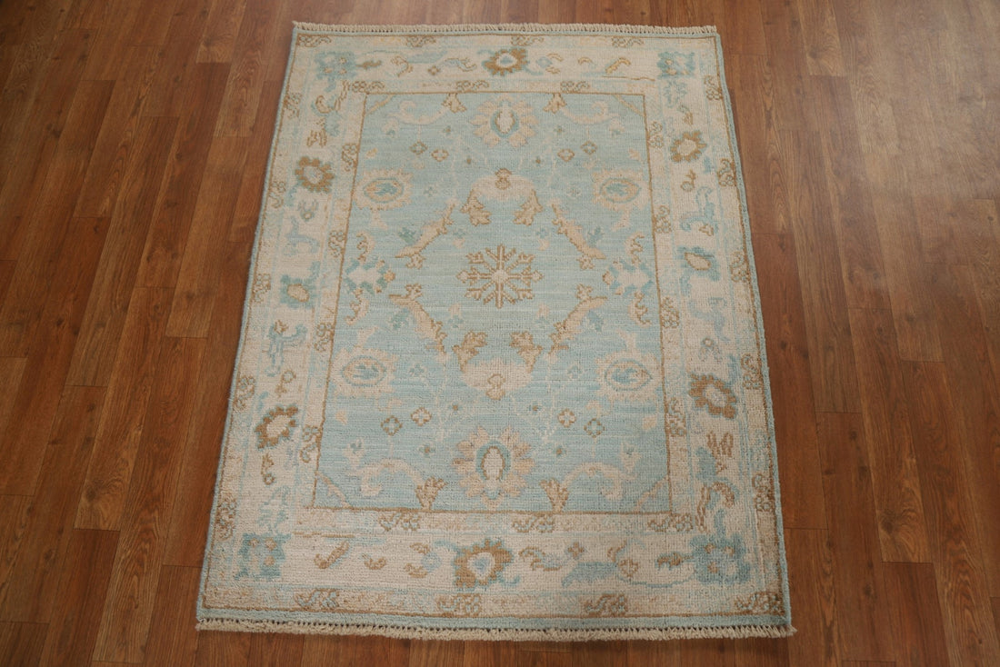 Muted Wool Oushak Oriental Area Rug 3x4