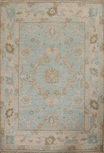 Muted Wool Oushak Oriental Area Rug 3x4