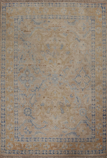 Geometric Wool Oushak Oriental Area Rug 3x4