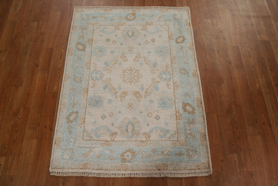 Geometric Oushak Oriental Wool Rug 3x4