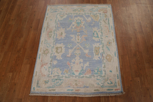 Geometric Oushak Oriental Wool Rug 3x4