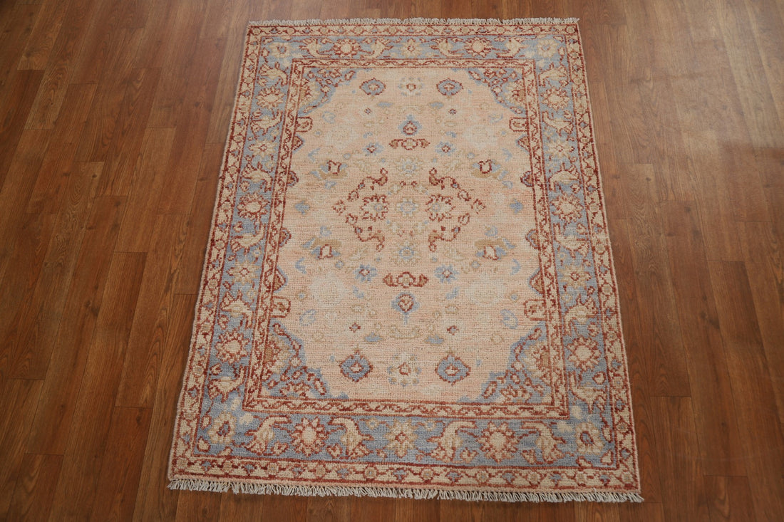 Geometric Oushak Turkish Wool Rug 3x4