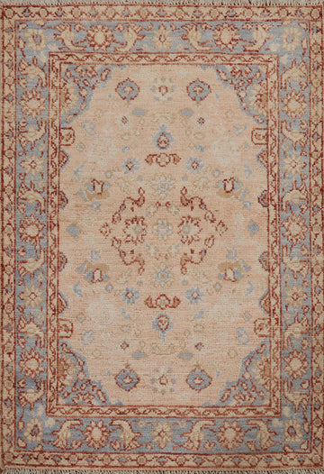 Geometric Oushak Turkish Wool Rug 3x4