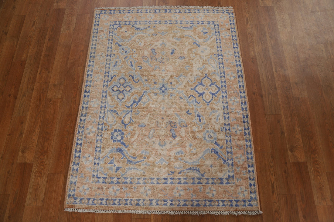 Geometric Oushak Turkish Wool Rug 3x4