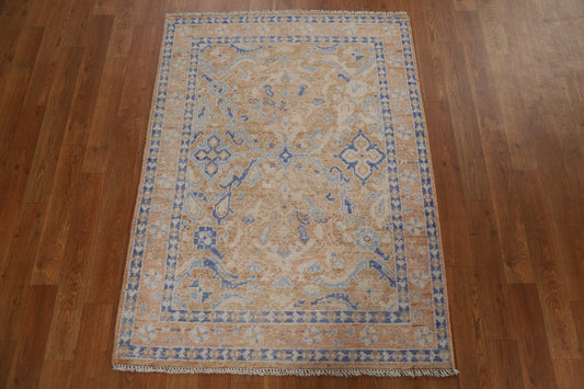 Geometric Oushak Turkish Wool Rug 3x4