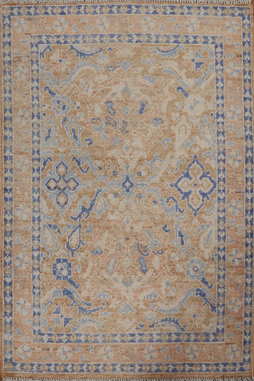 Geometric Oushak Turkish Wool Rug 3x4