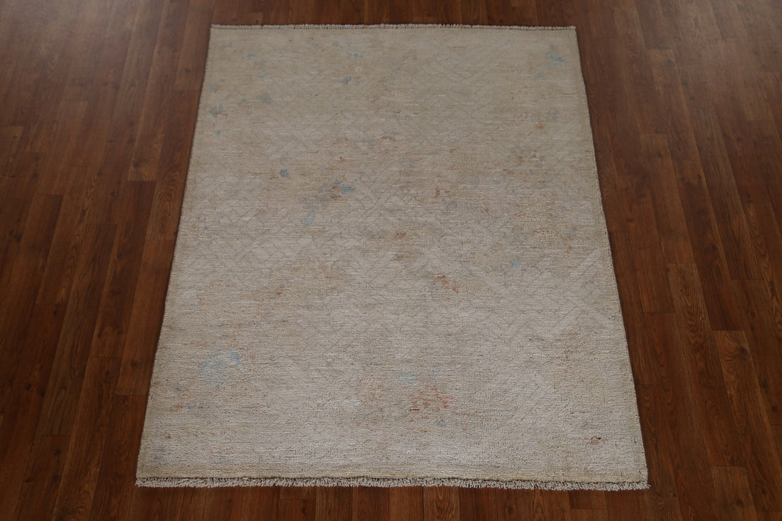 Muted Oushak Oriental Area Rug 4x5