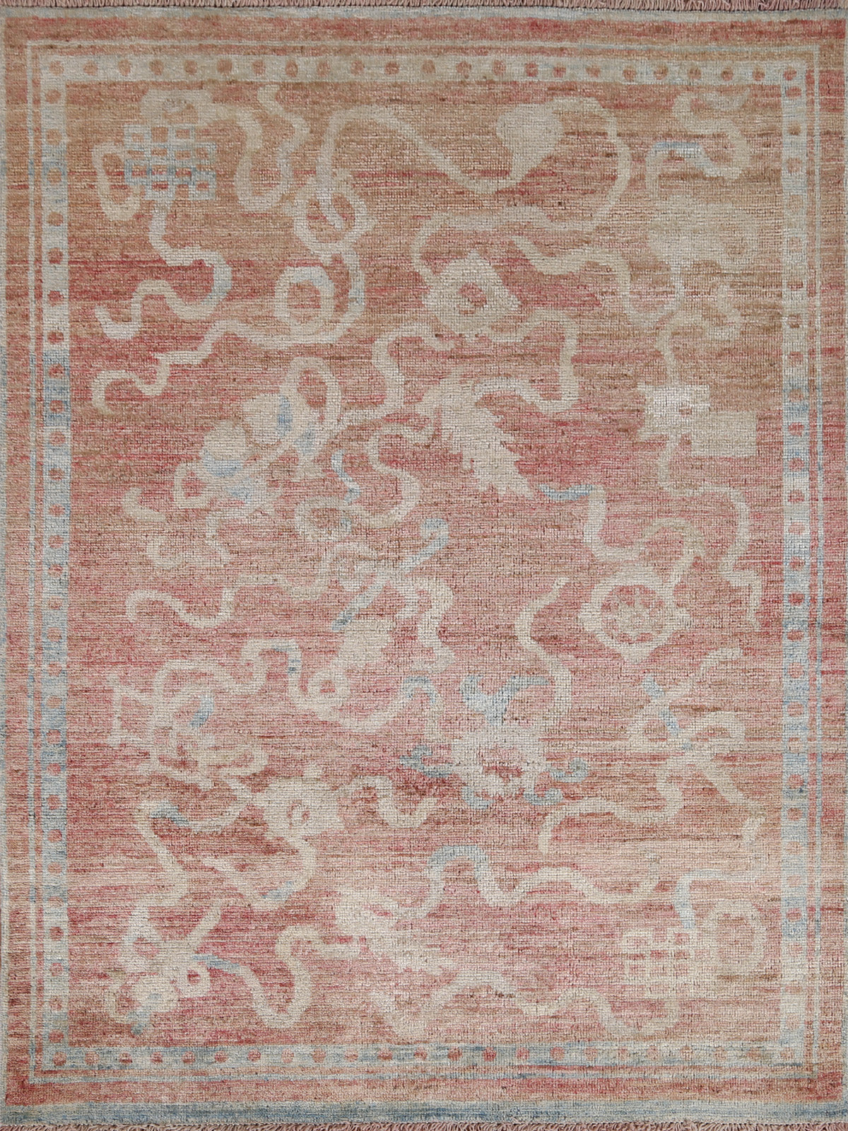 Abstract Art Deco Oriental Area Rug 4x5