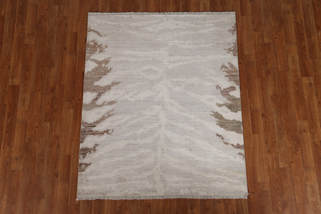 Handmade Abstract Turkish Wool Rug 4x5