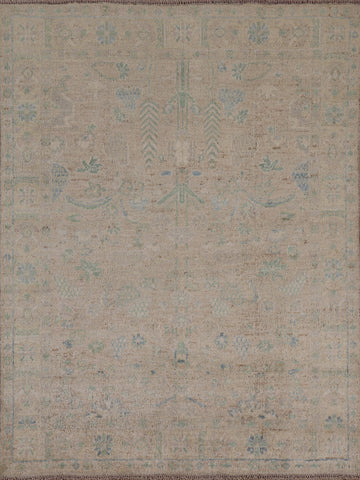 Vegetable Dye Oushak Turkish Area Rug 4x5