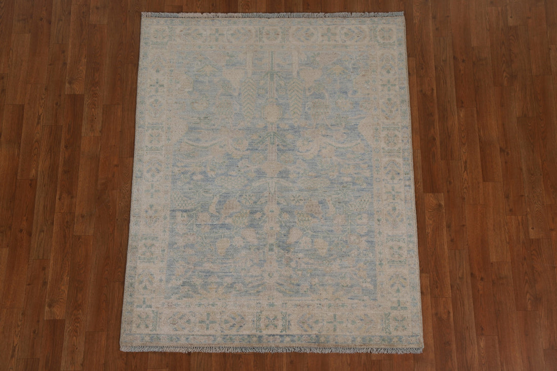 Vegetable Dye Oushak Turkish Area Rug 4x5