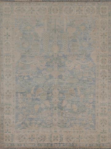 Vegetable Dye Oushak Turkish Area Rug 4x5