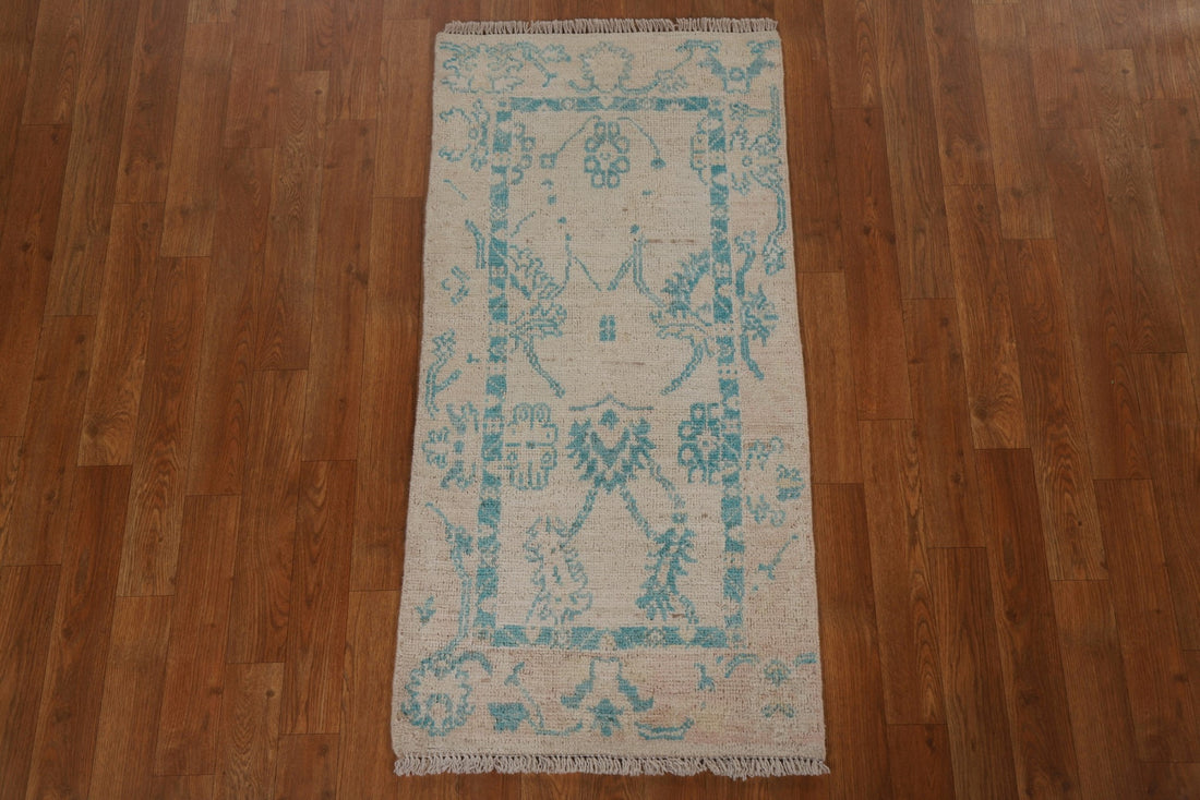 Geometric Oushak Oriental Wool Area Rug 2x4