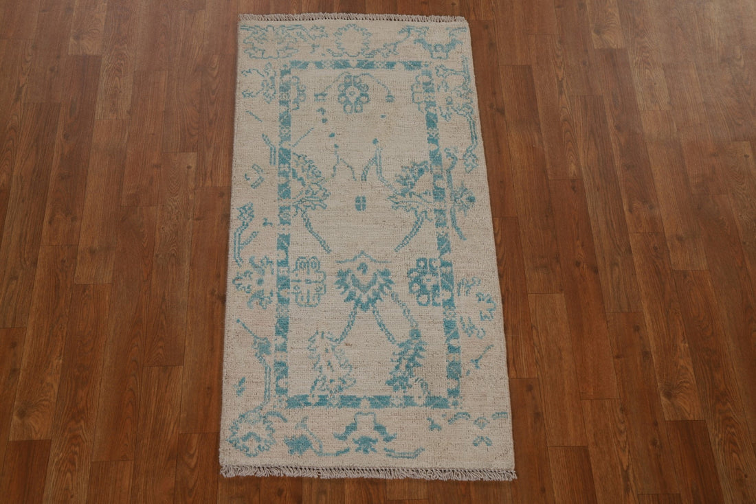 Oushak Geometric Turkish Area Rug 2x4