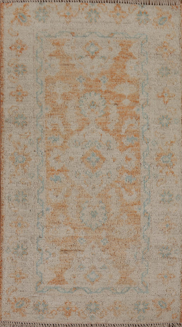 Muted Oushak Oriental Wool Area Rug 2x4