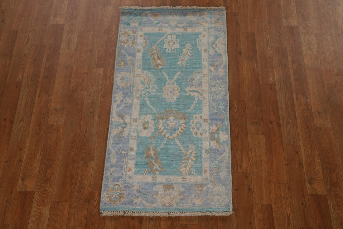 Handmade Oushak Turkish Wool Rug 2x4