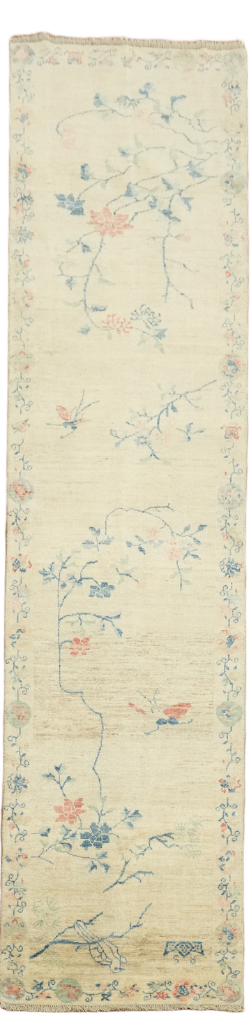 Pastel Tones and Floral Motifs in an Artistic Vintage Style Runner 3'x12'