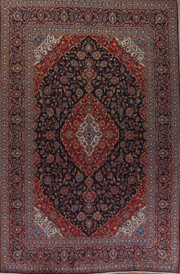 Vintage Wool Kashan Persian Area Rug 10x13