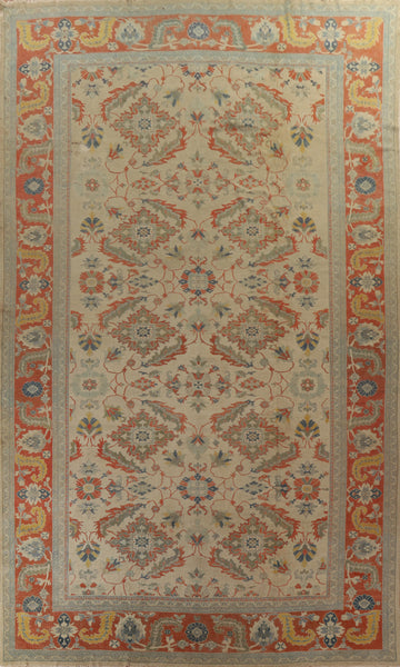 Palace Size Antique Vegetable Dye Sultanabad Persian Rug 14x20