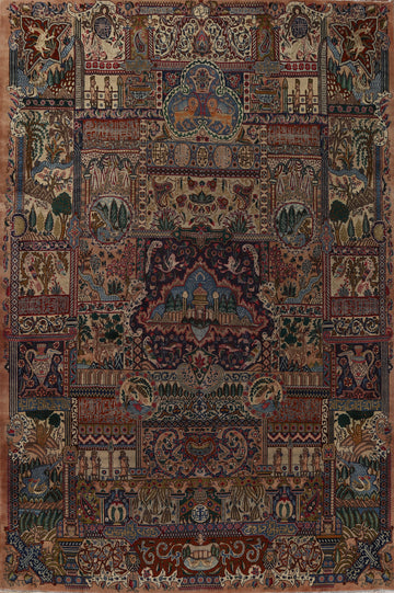 Animal Pictorial Kashmar Persian Area Rug 10x13