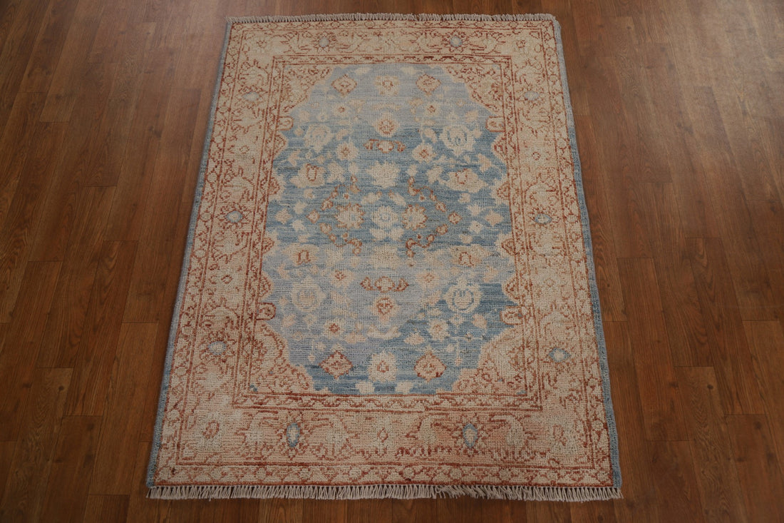 Vegetable Dye Oushak Turkish Wool Rug 3x4