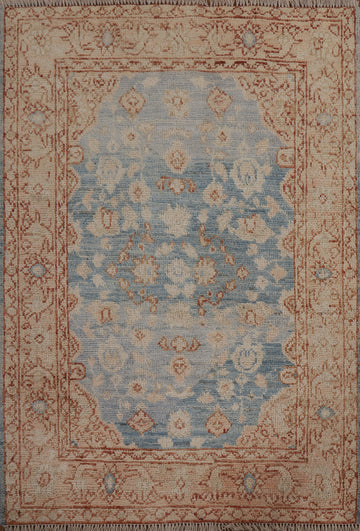 Vegetable Dye Oushak Turkish Wool Rug 3x4