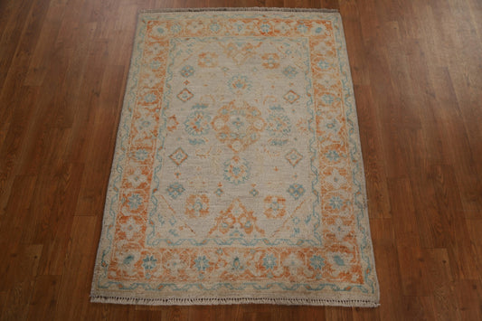 Vegetable Dye Oushak Turkish Area Rug 3x4