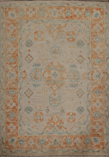 Vegetable Dye Oushak Turkish Area Rug 3x4