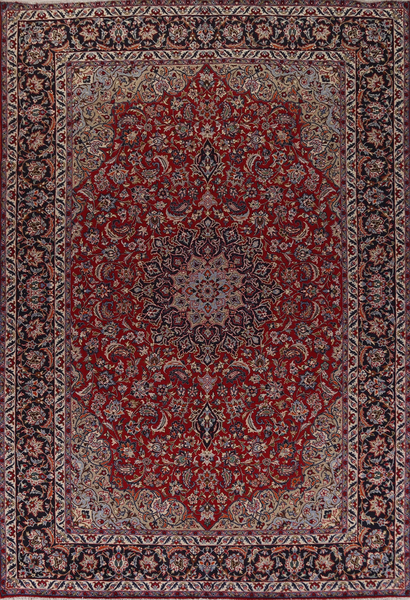Vintage Red Wool Najafabad Persian Area Rug 10x13