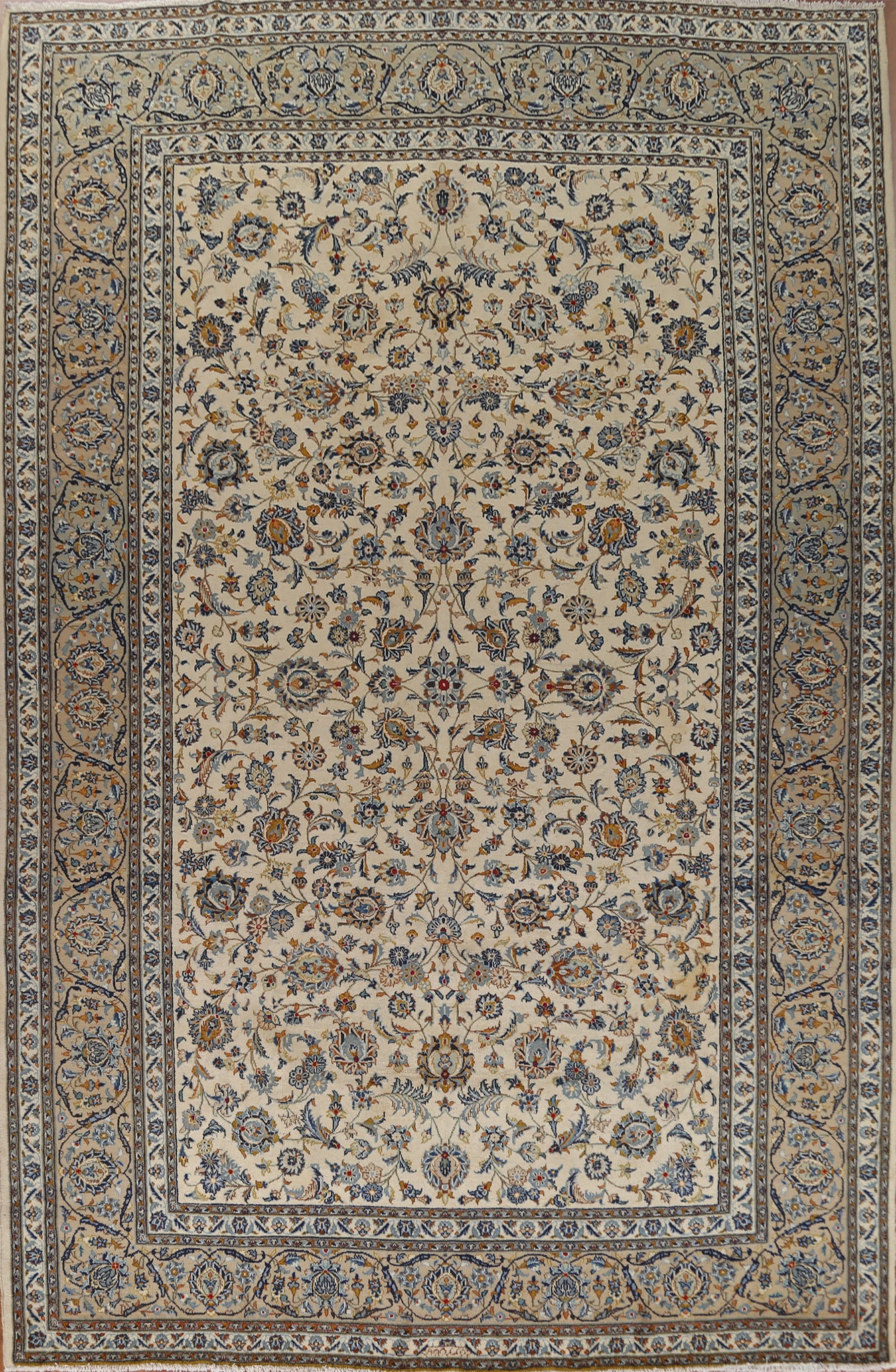 All-Over Floral Kashan Persian Area Rug 9x13