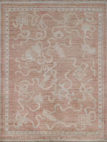 Vegetable Dye Art Deco Oriental Area Rug 4x5