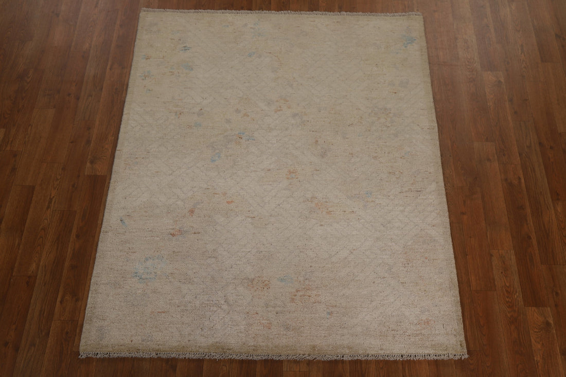 Vegetable Dye Oushak Oriental Area Rug 4x5