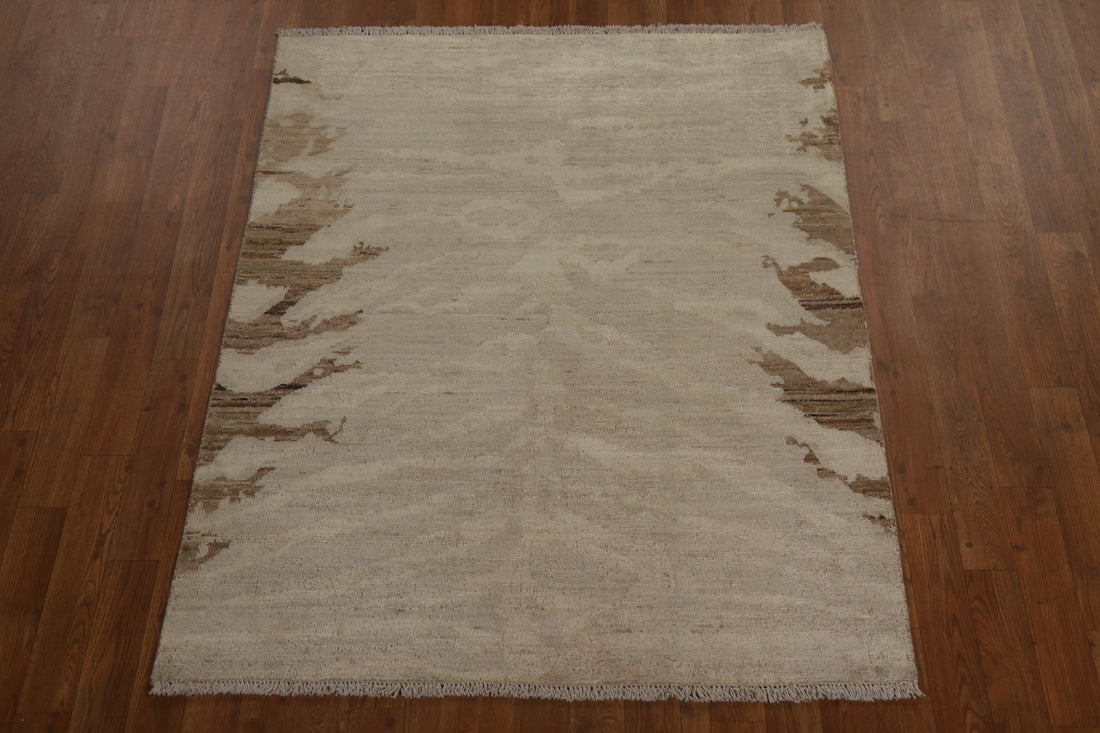 Vegetable Dye Oushak Turkish Area Rug 4x5