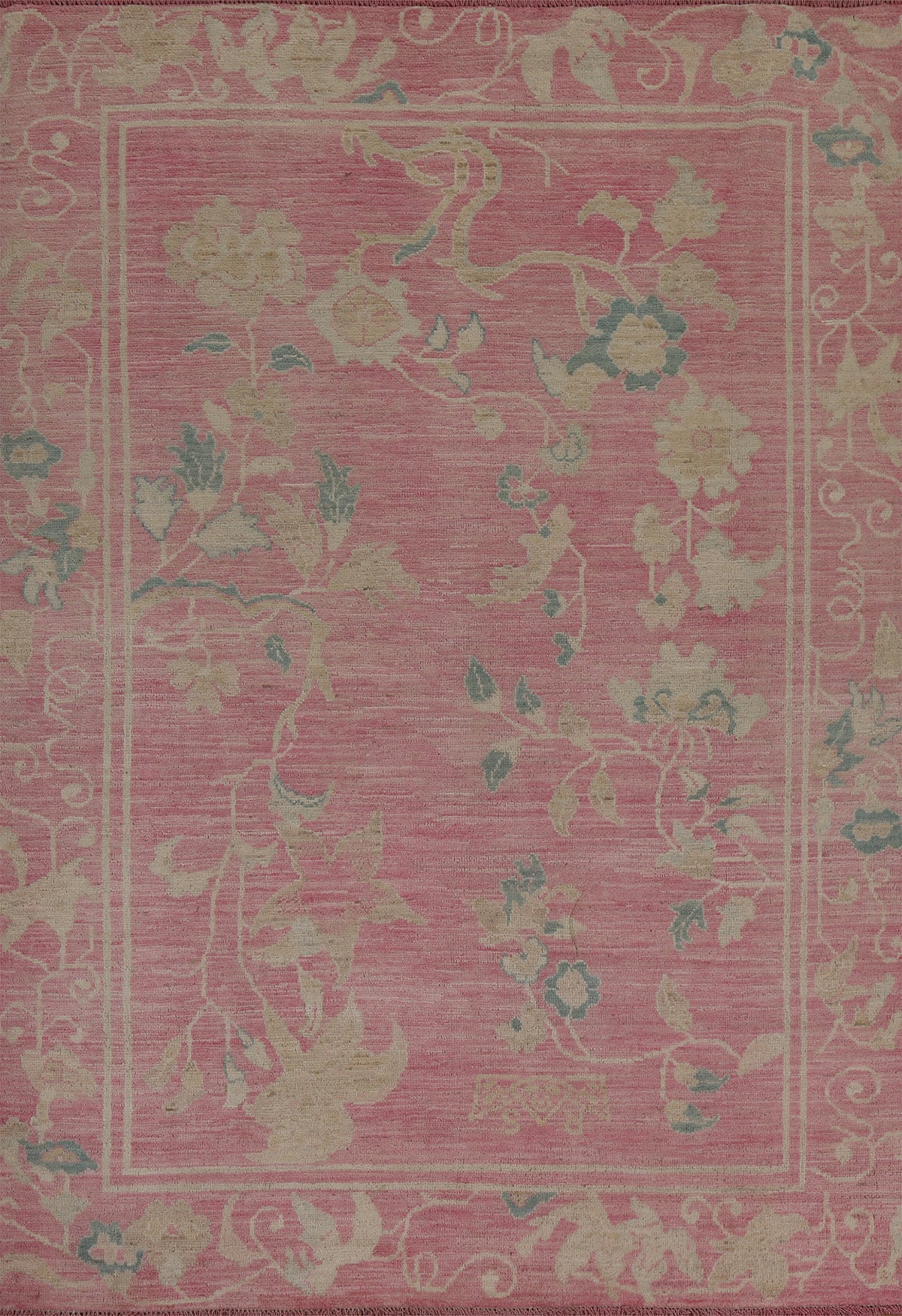 Vegetable Dye Art Deco Oriental Area Rug 5x7