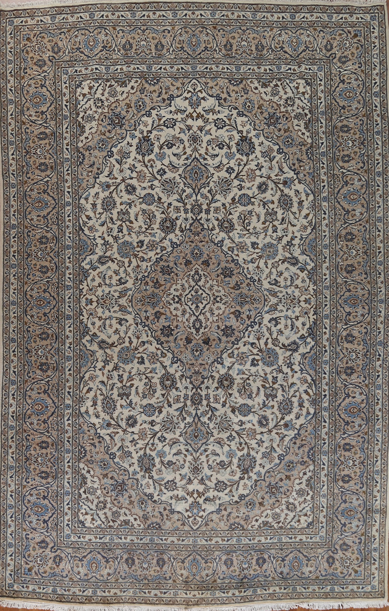 Vintage Wool Floral Kashan Persian Area Rug 8x12