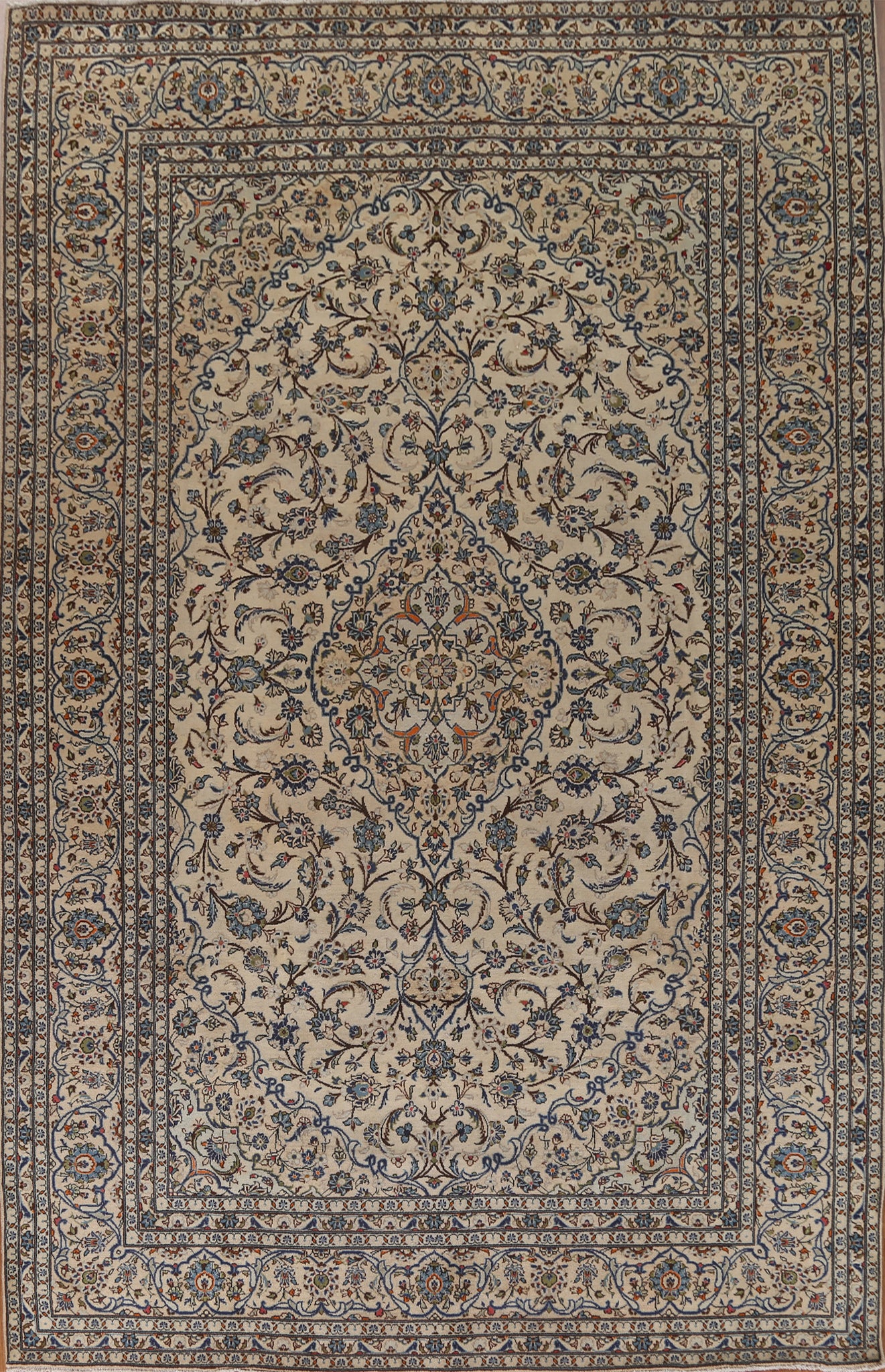 Vintage Wool Kashan Persian Area Rug 8x12