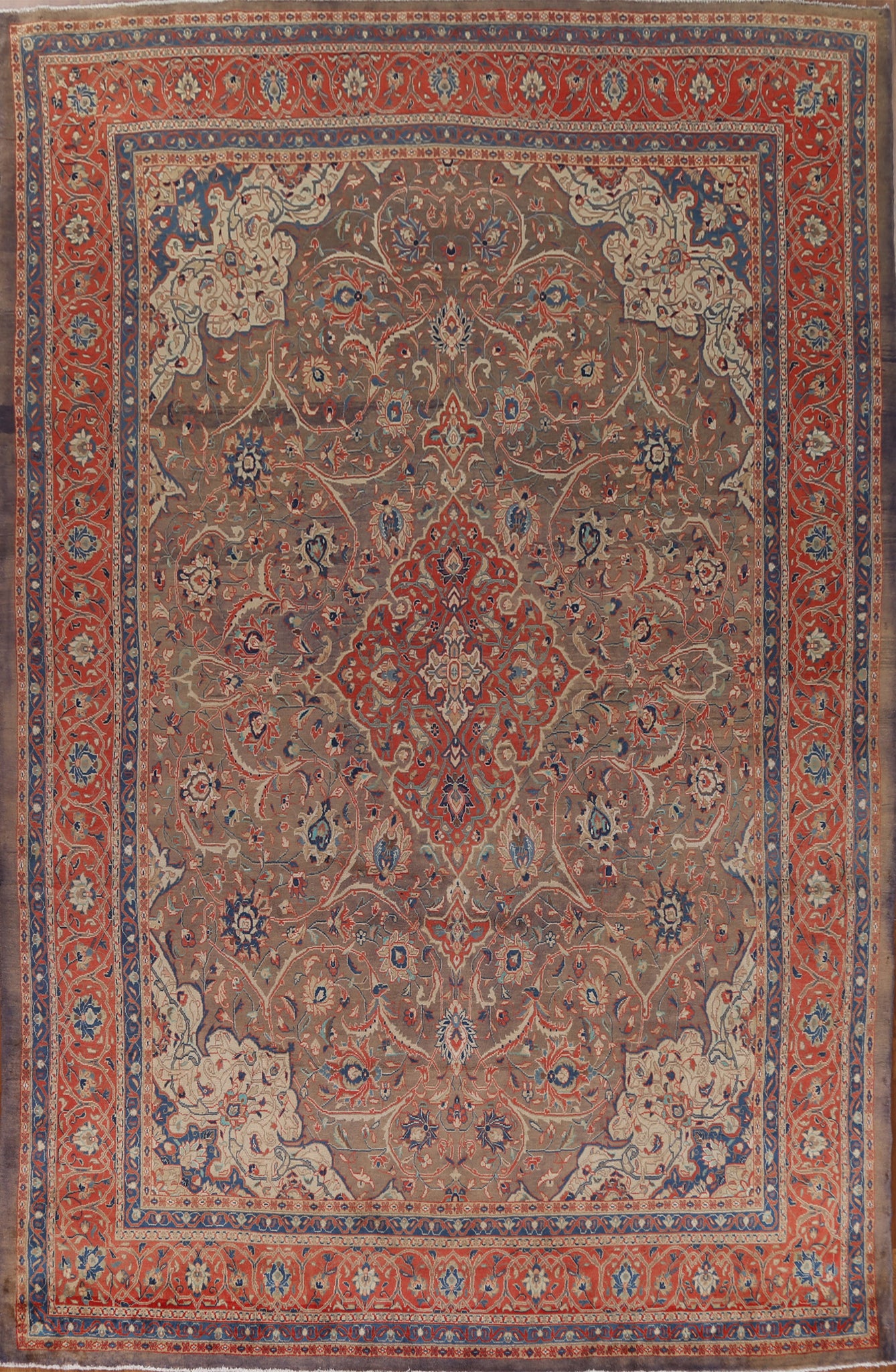 Vintage Wool Sarouk Persian Area Rug 9x13
