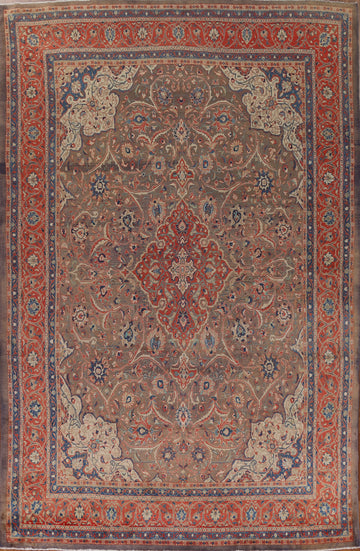 Vintage Wool Sarouk Persian Area Rug 9x13