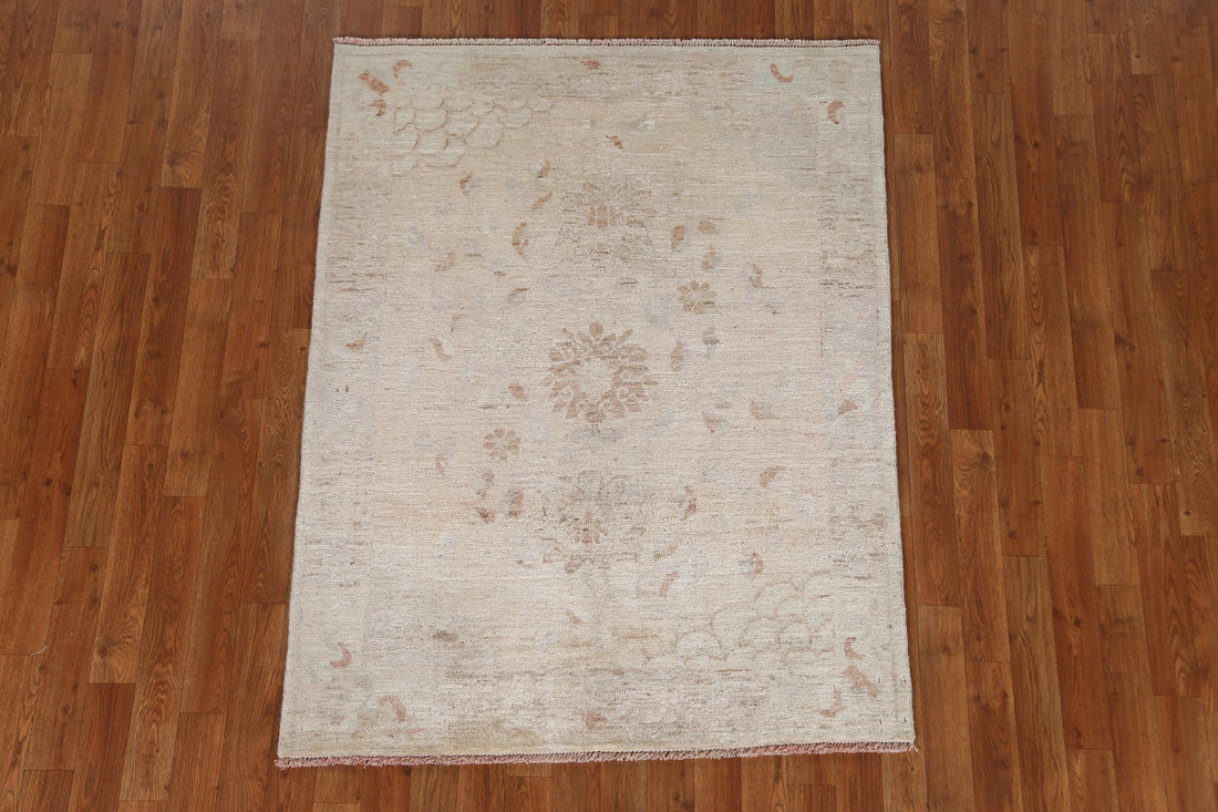 Vegetable Dye Art Deco Oriental Area Rug 4x5