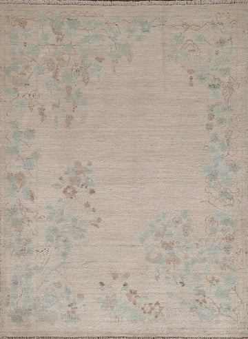 Vegetable Dye Oushak Oriental Area Rug 4x5
