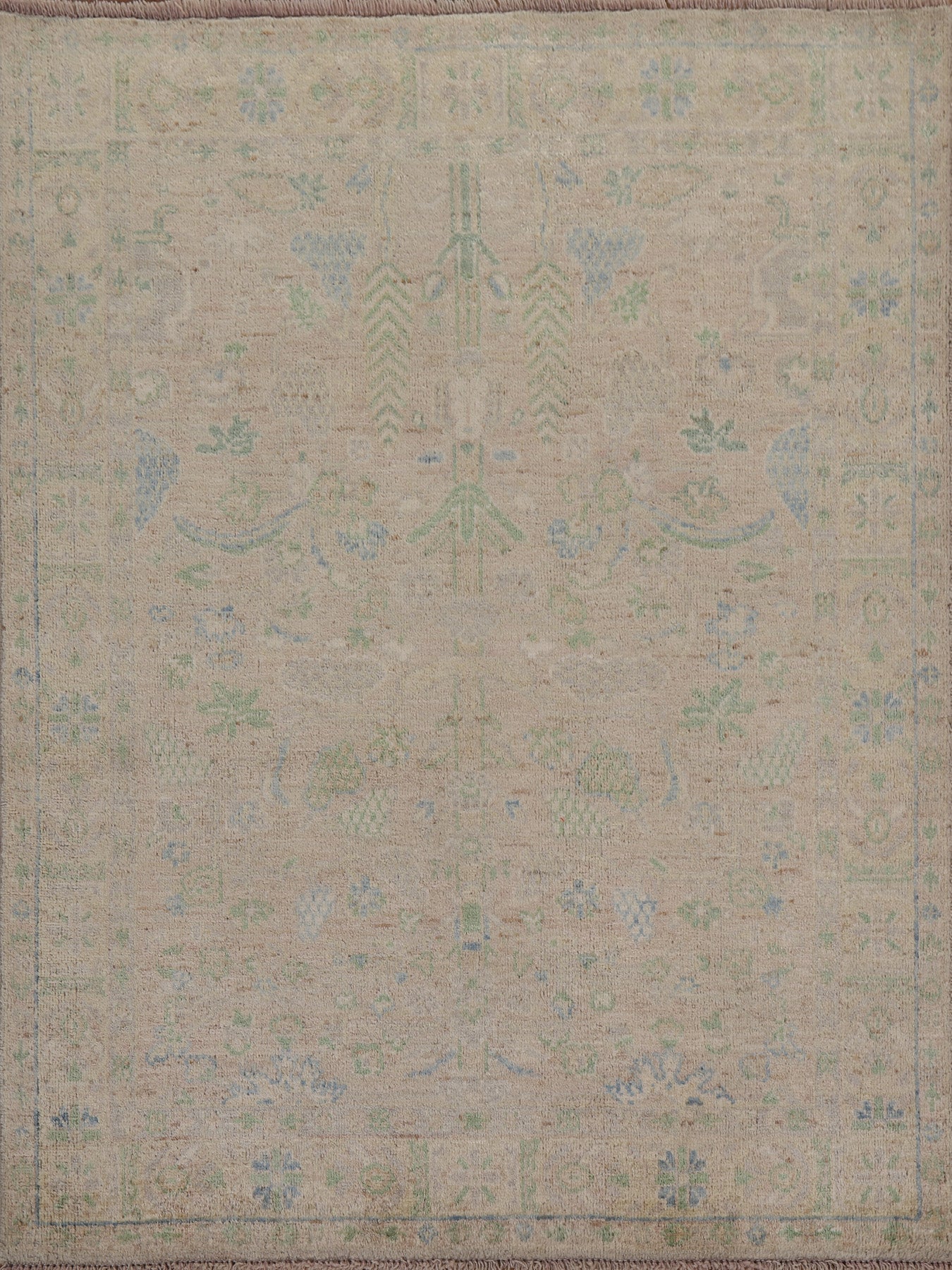 Vegetable Dye Oushak Oriental Area Rug 4x5