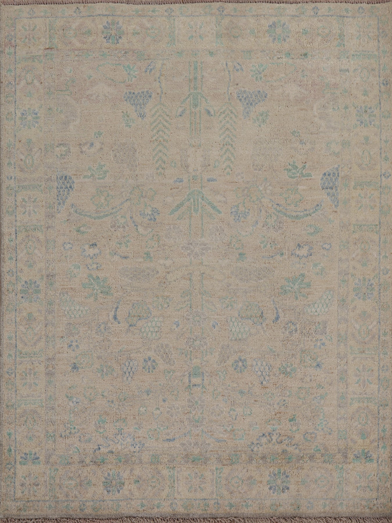 Vegetable Dye Oushak Oriental Area Rug 4x5