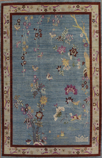 Vegetable Dye Art Deco Chinese Large Rug 10x14
