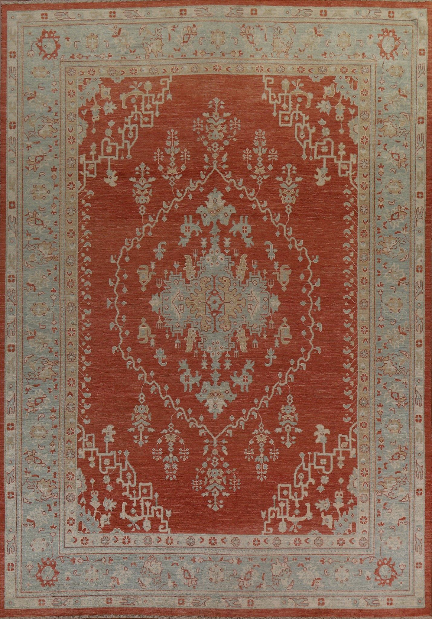 Vegetable Dye Oushak Oriental Area Rug 9x12