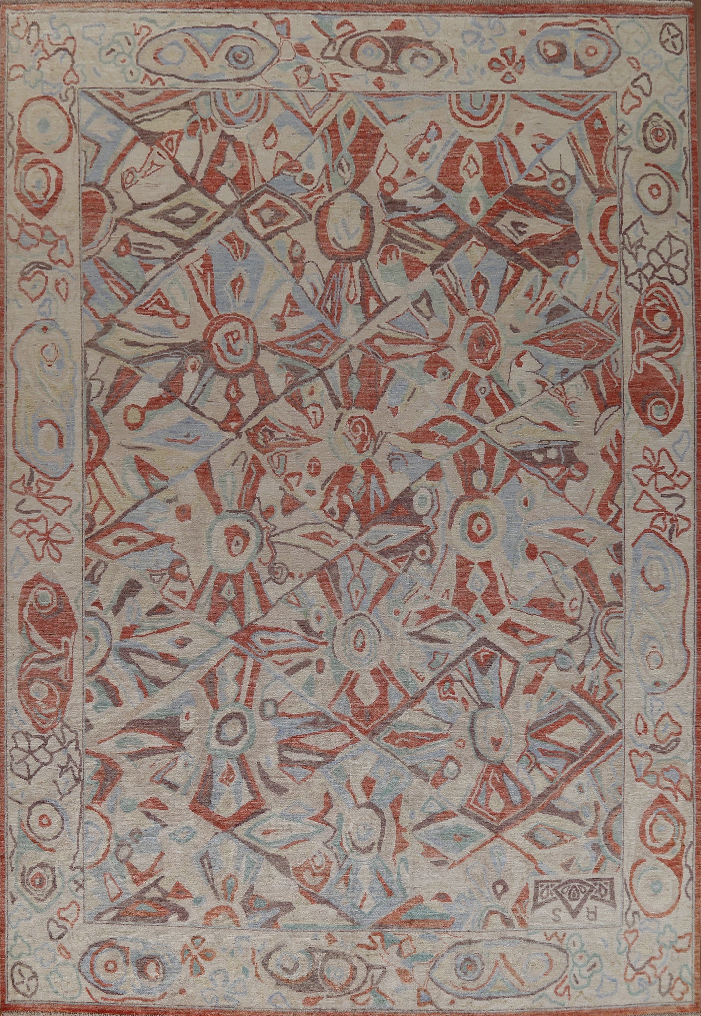 Vegetable Dye Oushak Turkish Area Rug 9x12