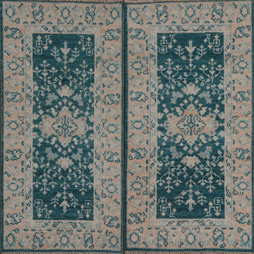 Set of 2 Vegetable Dye Oushak Oriental Area Rugs 2x4