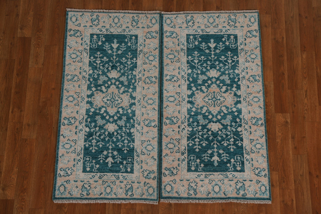 Set of 2 Vegetable Dye Oushak Oriental Area Rugs 2x4